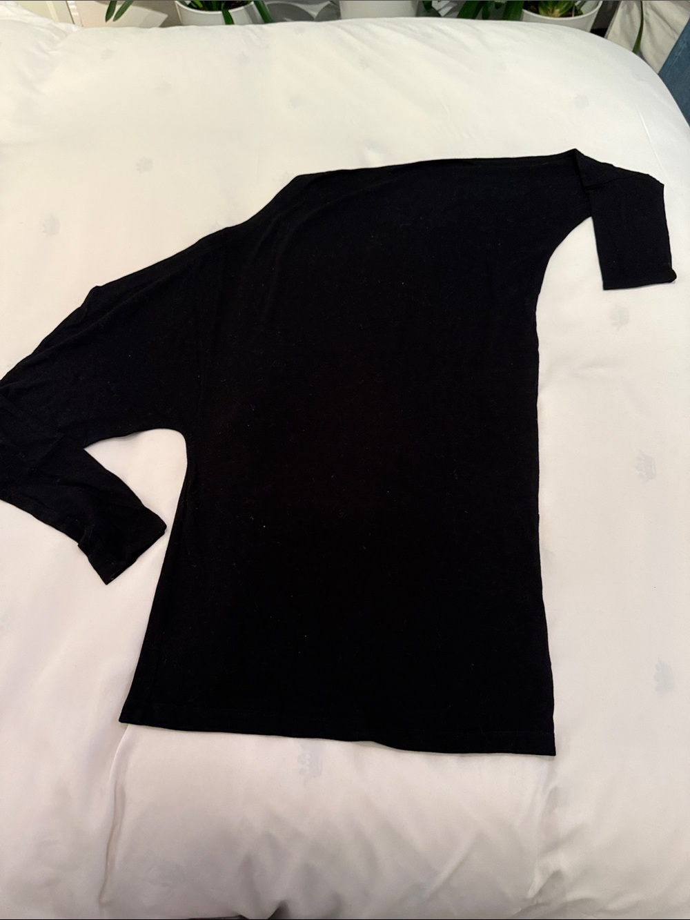 Armani Exchange Black Off-the-Shoulder Asymmetric Sweater